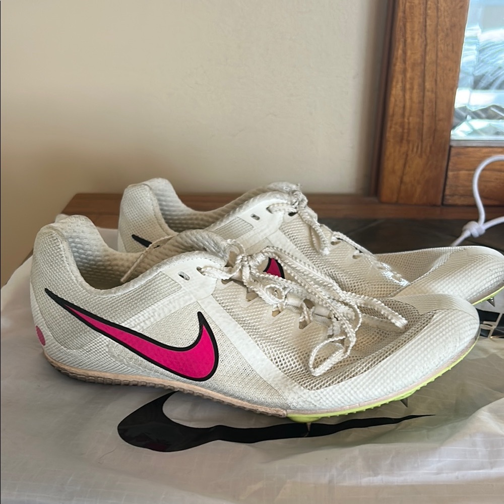 Nike Women's White and Pink Running Shoes